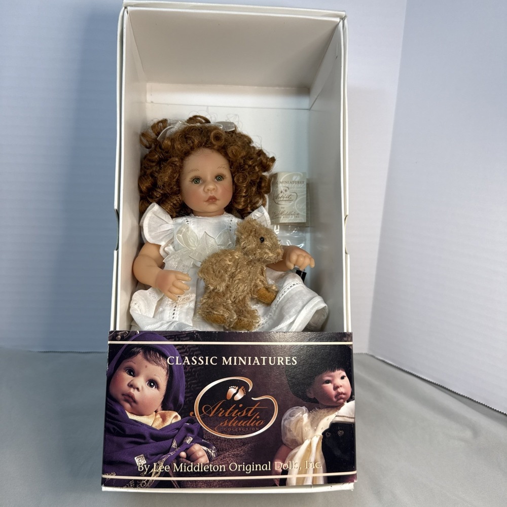 Lee Middleton Classic Miniatures Happy Birthday Teddy 9" Doll Reva Schick NIB
